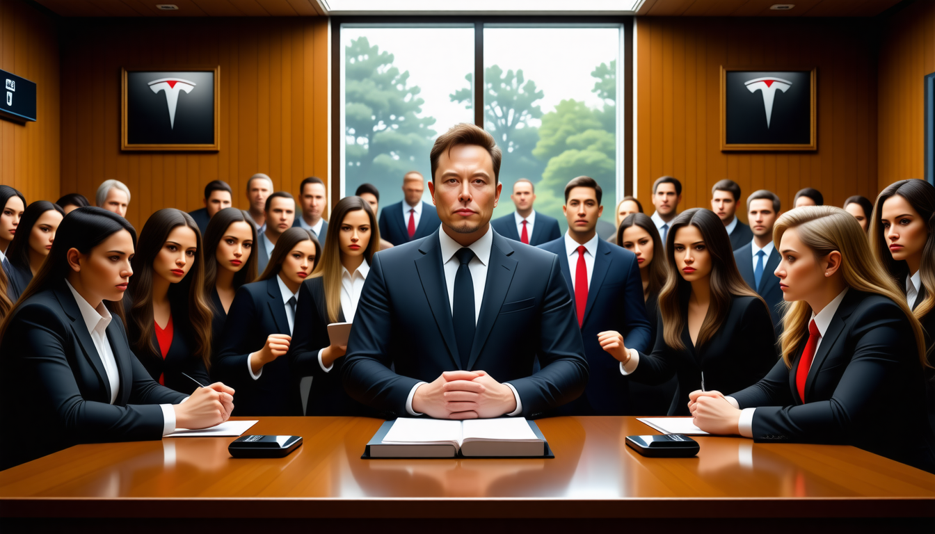 des propriétaires de tesla lancent une action en justice contre elon musk, mettant en lumière des litiges liés aux véhicules et à la direction du constructeur de voitures électriques.