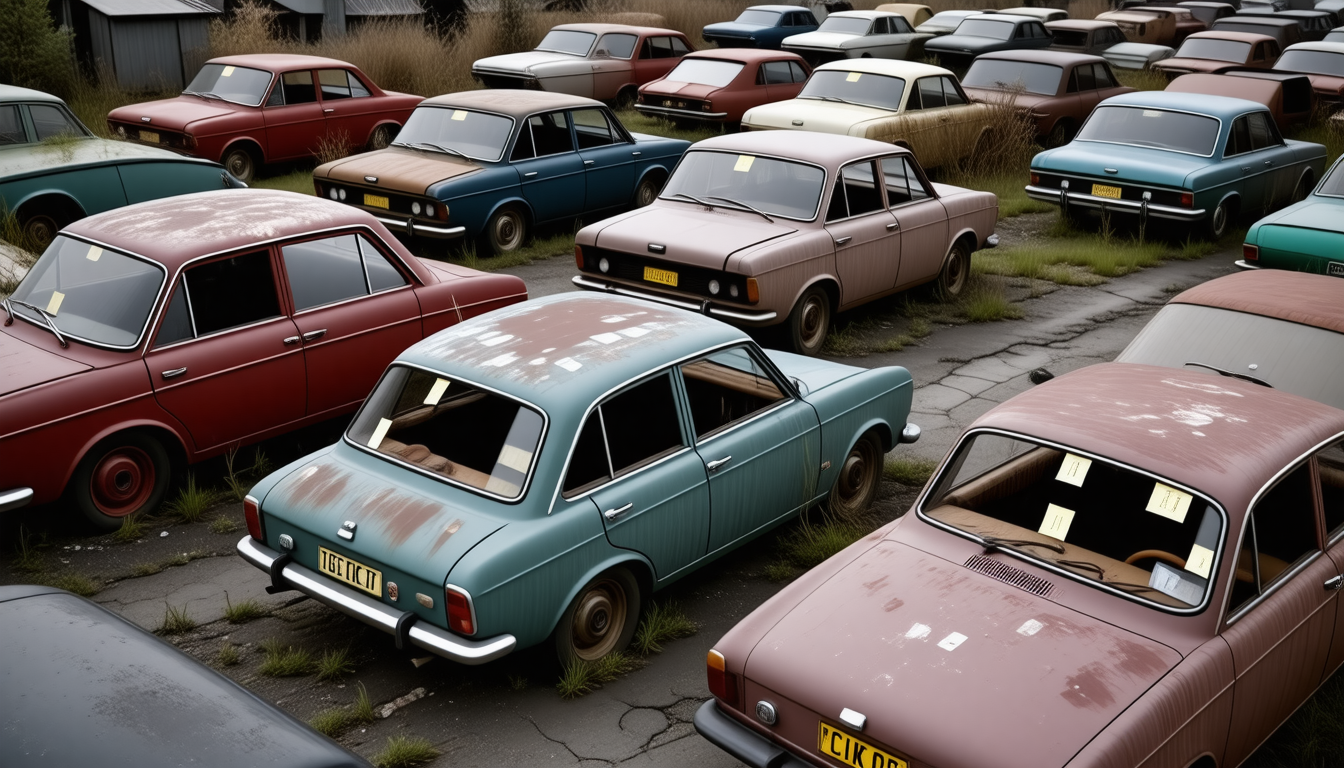 découvrez l'histoire intrigante de voitures de collection abandonnées sur un parking, marquées par des numéros mystérieusement laissés sous l'essuie-glace, laissant planer une inquiétante fin.