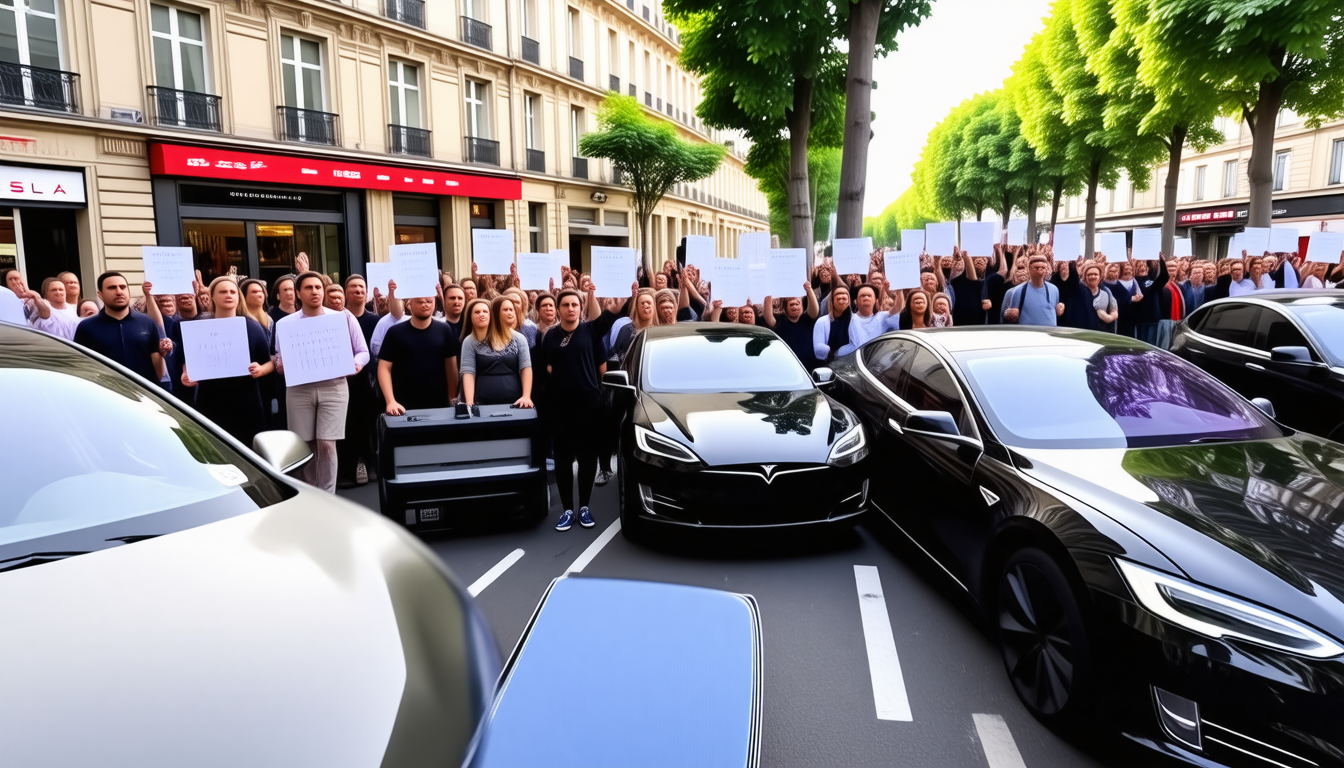des consommateurs français portent plainte contre tesla, dénonçant les liens entre les actions d'elon musk et des symboles associés à l'extrême droite, suscitant un débat sur l'engagement politique des marques automobiles.