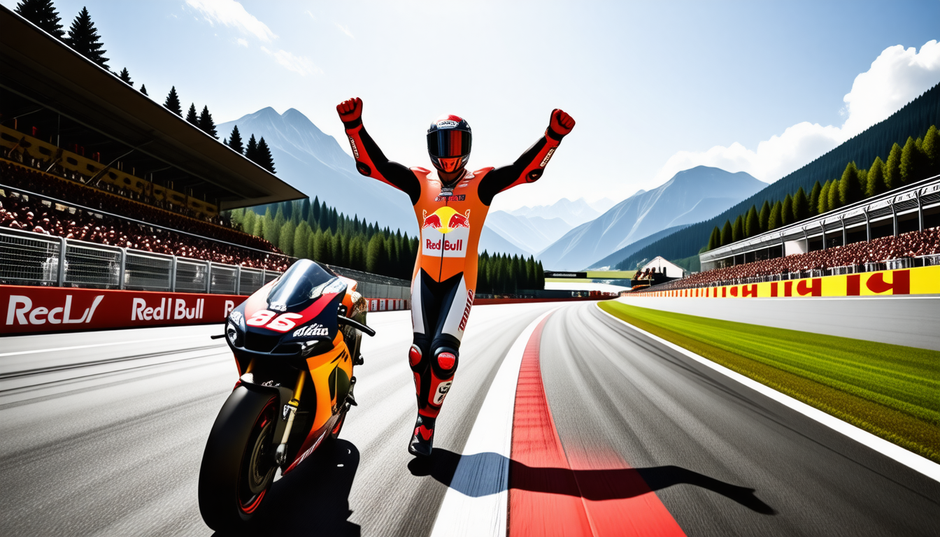 m. marquez remporte enfin sa victoire tant attendue au grand prix d'autriche sur le célèbre circuit du red bull ring, marquant une étape importante de sa carrière.