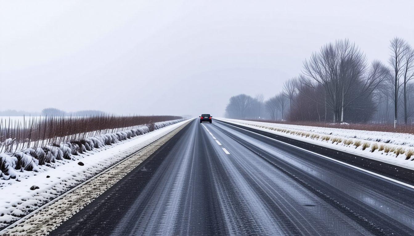 neige et verglas dans les hauts-de-france : vigilance jaune activée. prudence recommandée avec réduction de la vitesse sur les routes pour assurer la sécurité de tous.