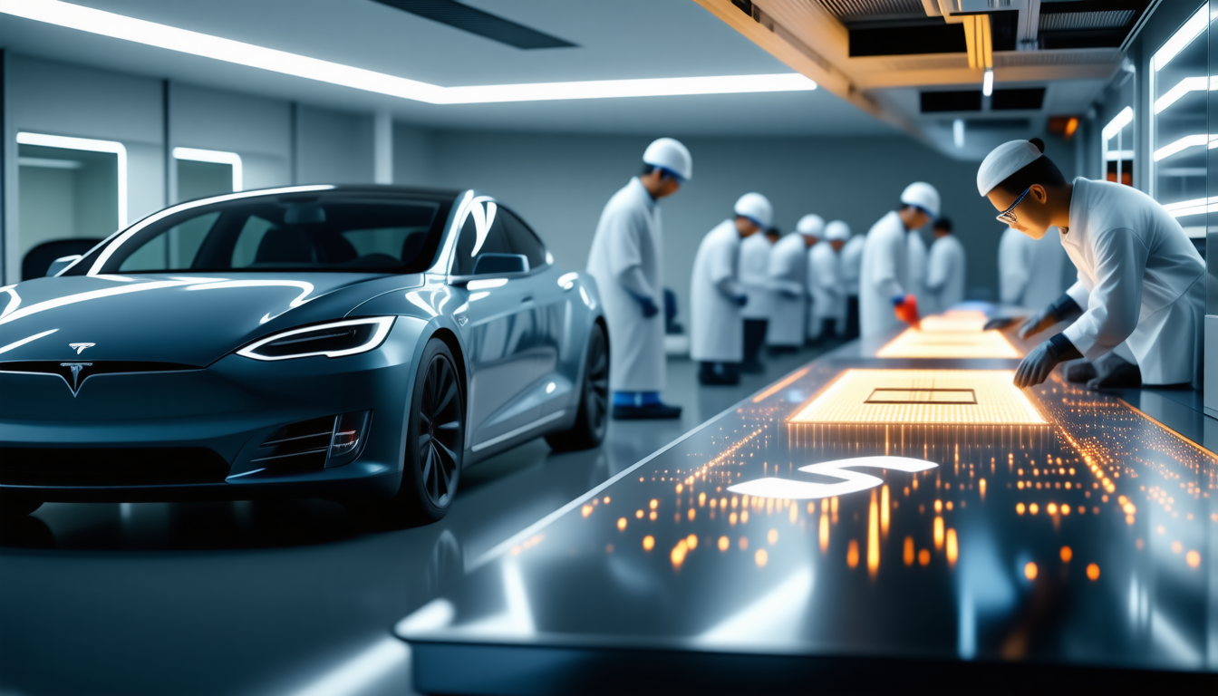 tesla et samsung annoncent un partenariat stratégique de 16,5 milliards d'euros pour co-développer des puces innovantes, renforçant leur position dans la technologie avancée.