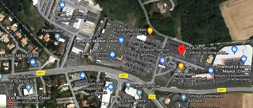 Prix contrôle technique à Créon