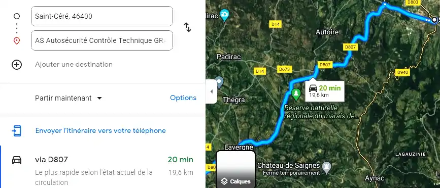 Prix contrôle technique à Gramat