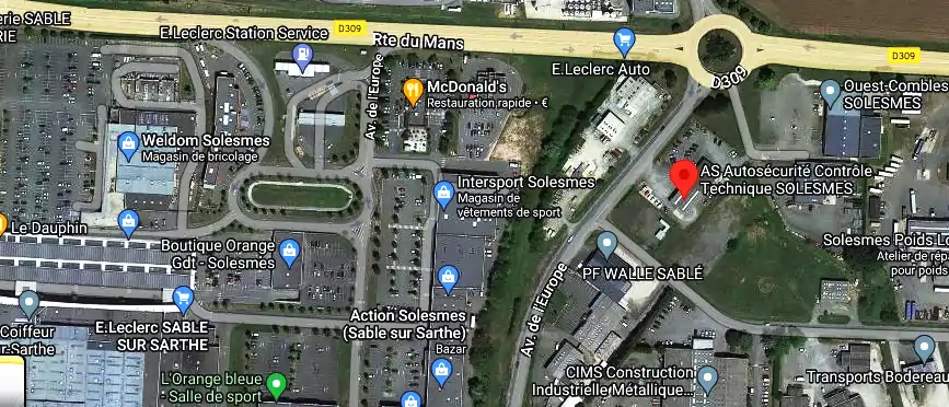 Prix contrôle technique à Solesmes