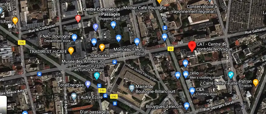 Prix contrôle technique à Boulogne-Billancourt