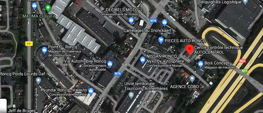 Prix contrôle technique à Roncq