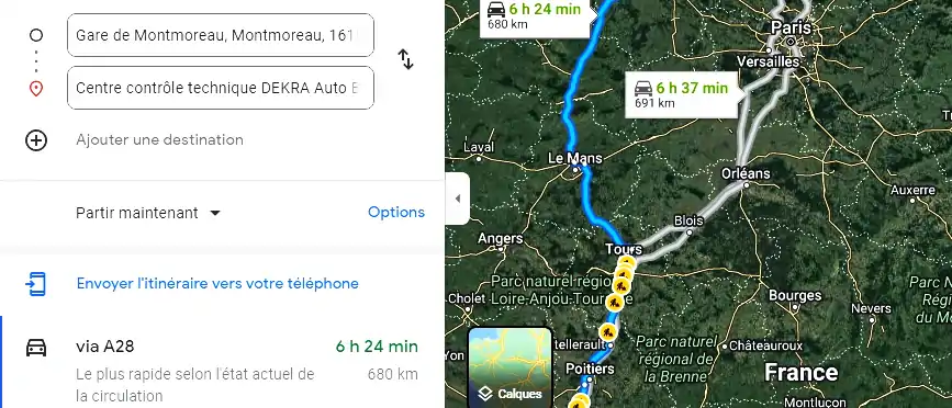 Prix contrôle technique à Montmoreau