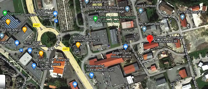 Prix contrôle technique à Audincourt