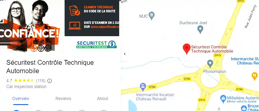 Prix contrôle technique à Château-Renault