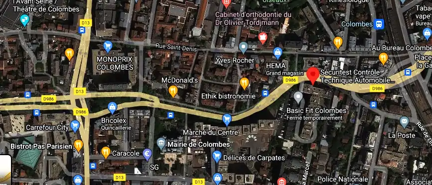 Prix contrôle technique à Colombes