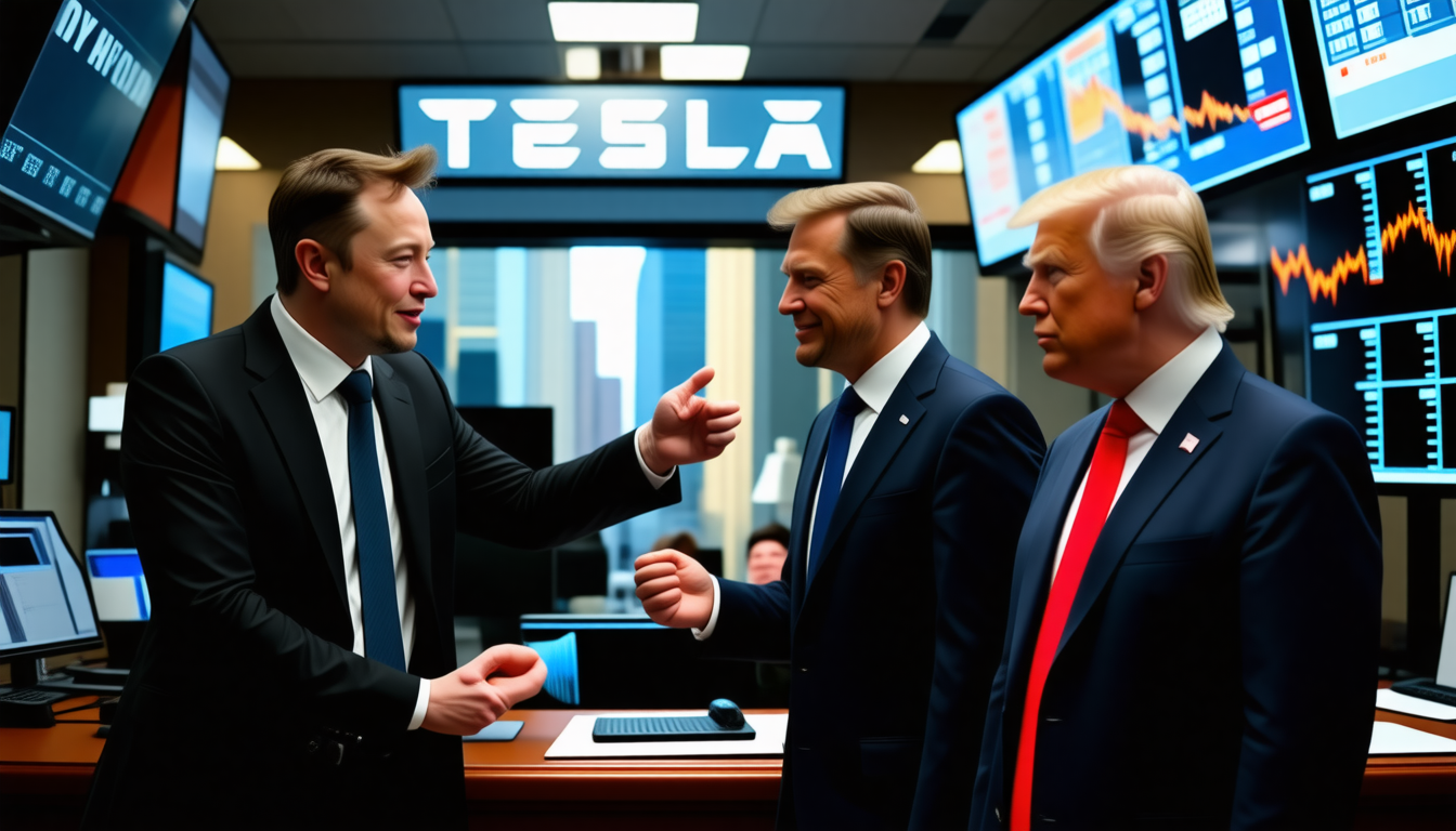 les actions de tesla montent suite aux vœux de 'bonne chance' adressés par trump à elon musk, renforçant la confiance des investisseurs.
